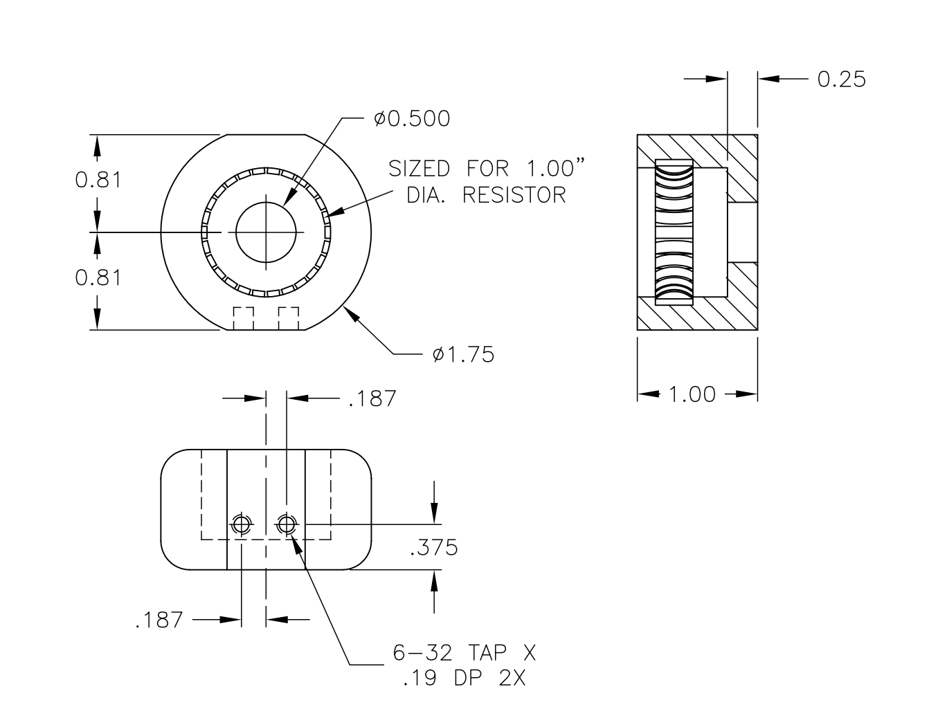 1 Inch Diameter Resistor Cap Diagram