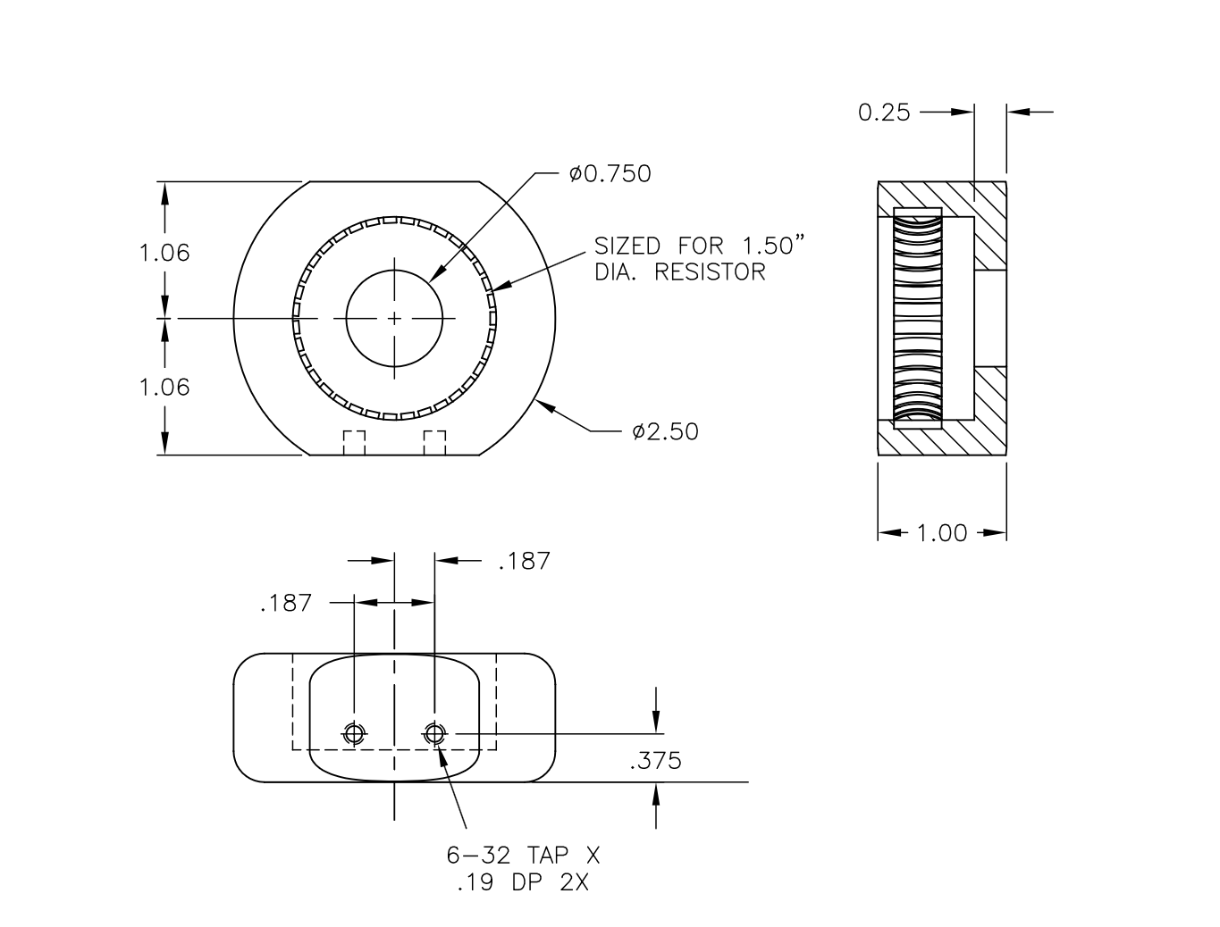 1.5 Inch Diameter Resistor Cap Diagram