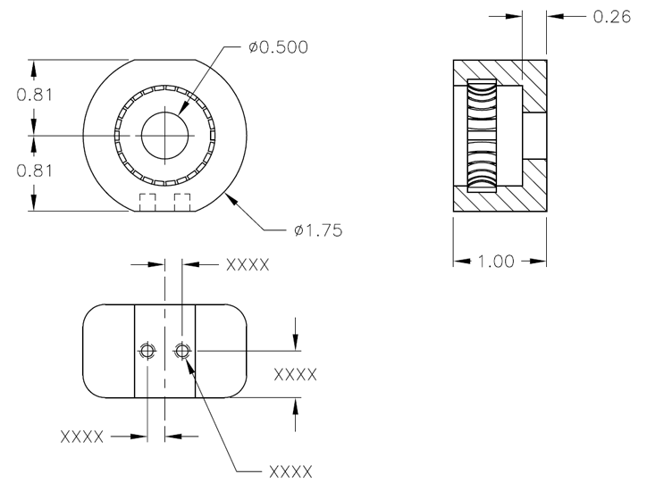 A diagram of the dimensions of the resistor cap.
